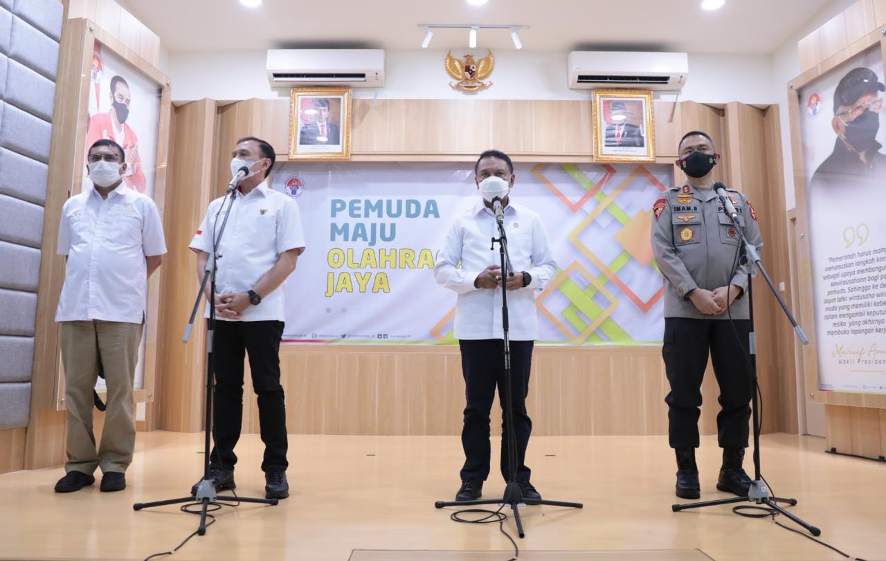 Kepolisian Negara Republik Indonesia (Polri) dan Satgas Penanganan Covid-19 mengapresiasi penyelenggaraan Piala Menpora 2021. Turnamen pramusim ini diapresiasi karena telah berjalan dengan baik dan menerapkan protokol kesehatan secara disiplin. (foto:egan