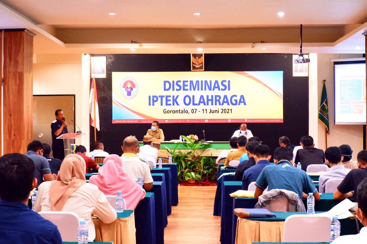 Kementerian Pemuda dan Olahraga Republik Indonesia (Kemenpora RI) melalui Asdep Pembibitan dan Iptek Olahraga pada Deputi Bidang Peningkatan Prestasi Olahraga menggelar kegiatan diseminasi ilmu pengetahuan dan teknologi (Iptek) olahraga di Gorontalo.(foto