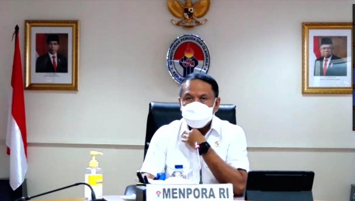 Menteri Pemuda dan Olahraga Republik Indonesia (Menpora RI) Zainudin Amali menghadiri acara Virtual Exchange of views atau pertukaran pandangan dengan Presiden Lembaga Anti-Doping Dunia atau World Anti-Doping Agency (WADA), Witold Banka bersama para mente