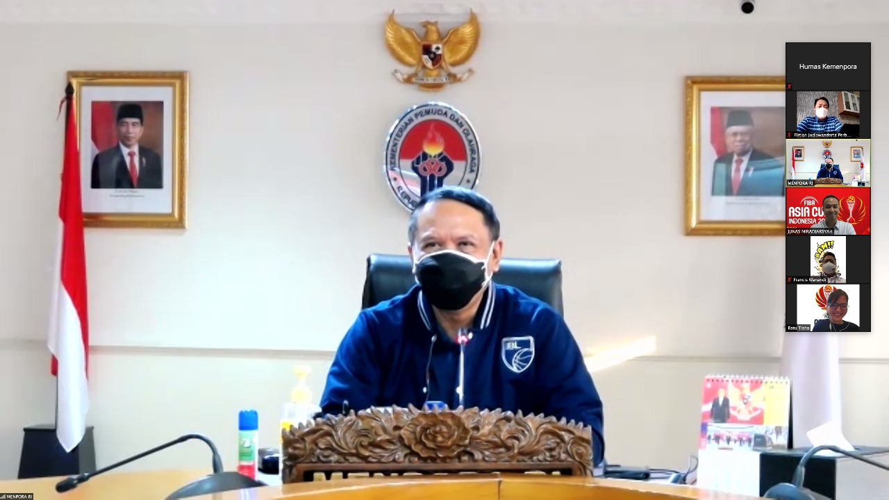 Menteri Pemuda dan Olahraga Republik Indonesia (Menpora RI) Zainudin Amali menerima audiensi Panitia Penyelenggara FIBA Asia Cup 2021 secara virtual, Rabu (7/7) sore. Hadir dalam pertemuan ini, Ketua Panitia Pelaksana, Junas Miradiarsyah, Ketua Umum PB Pe