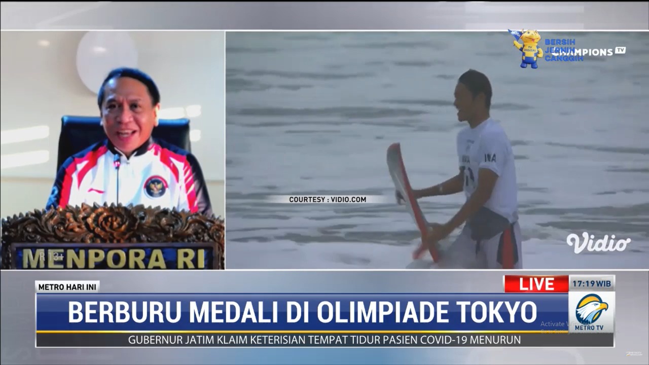 Menteri Pemuda dan Olahraga Republik Indonesia (Menpora RI) Zainudin Amali mengapresiasi perjuangan atlet Indonesia yang dinilai sudah bekerja keras dalam pertandingan di Olimpiade Tokyo 2020.(foto:rayki/kemenpora.go.id)