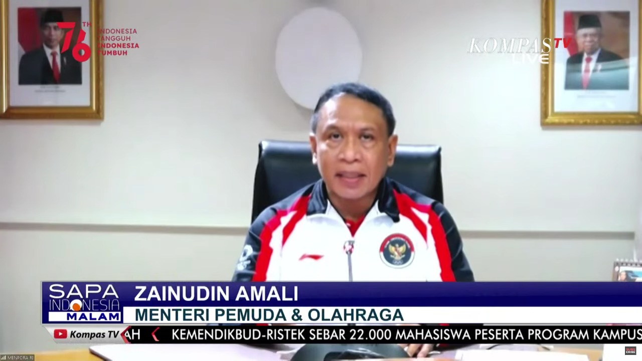 Menteri Pemuda dan Olahraga Republik Indonesia (Menpora RI) Zainudin Amali menyemangati Mohamad Ahsan/Hendra Setiawan yang gagal meraih medali perunggu di Olimpiade Tokyo 2020. Meski belum berhasil diajang internasional empat tahunan, perjuangan ganda put