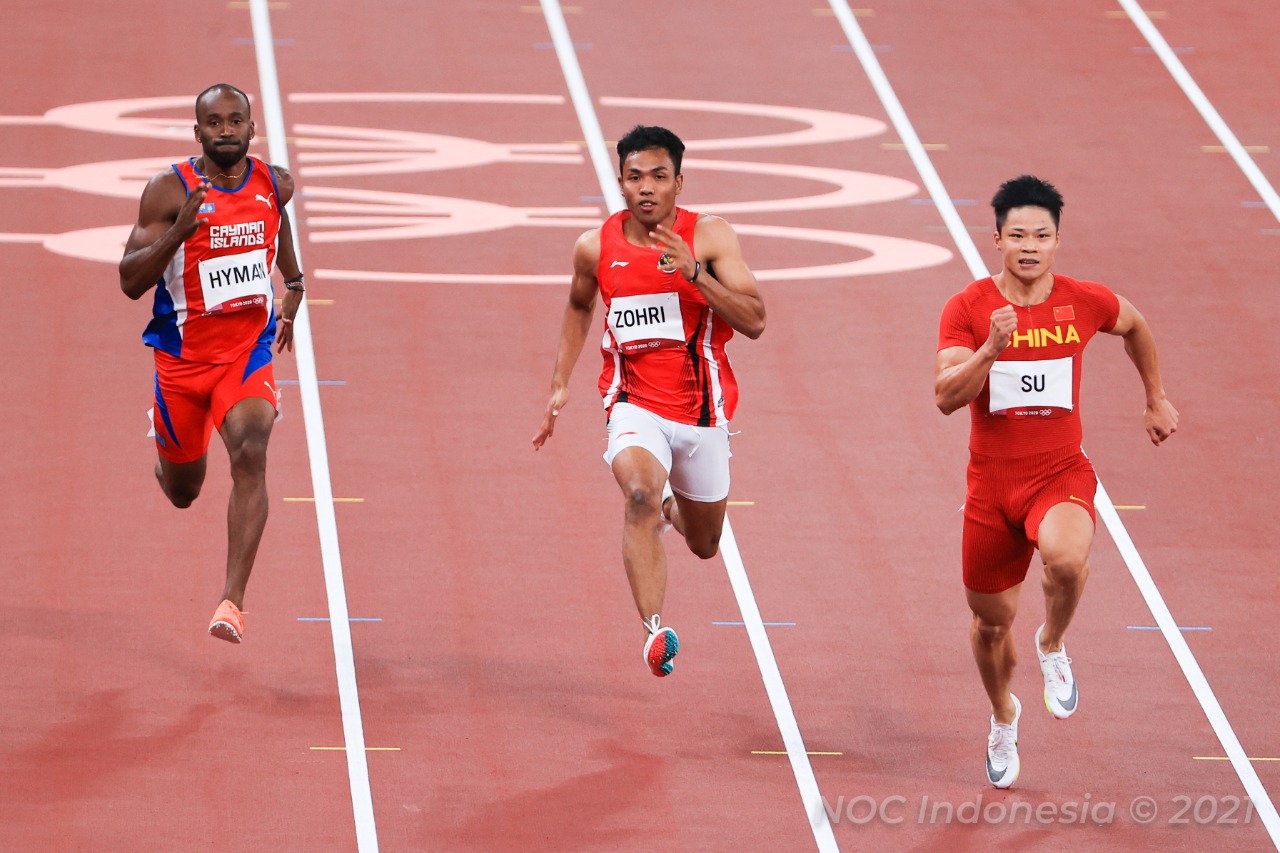 Sprinter Indonesia Lalu Muhammad Zohri memetik pelajaran berharga dalam debutnya di Olimpiade 2020 Tokyo. Meski perjalanan pemuda 21 tahun ini terhenti pada babak utama 100m putra cabang olahraga atletik, tetapi semangat Zohri untuk mengharumkan nama Indo
