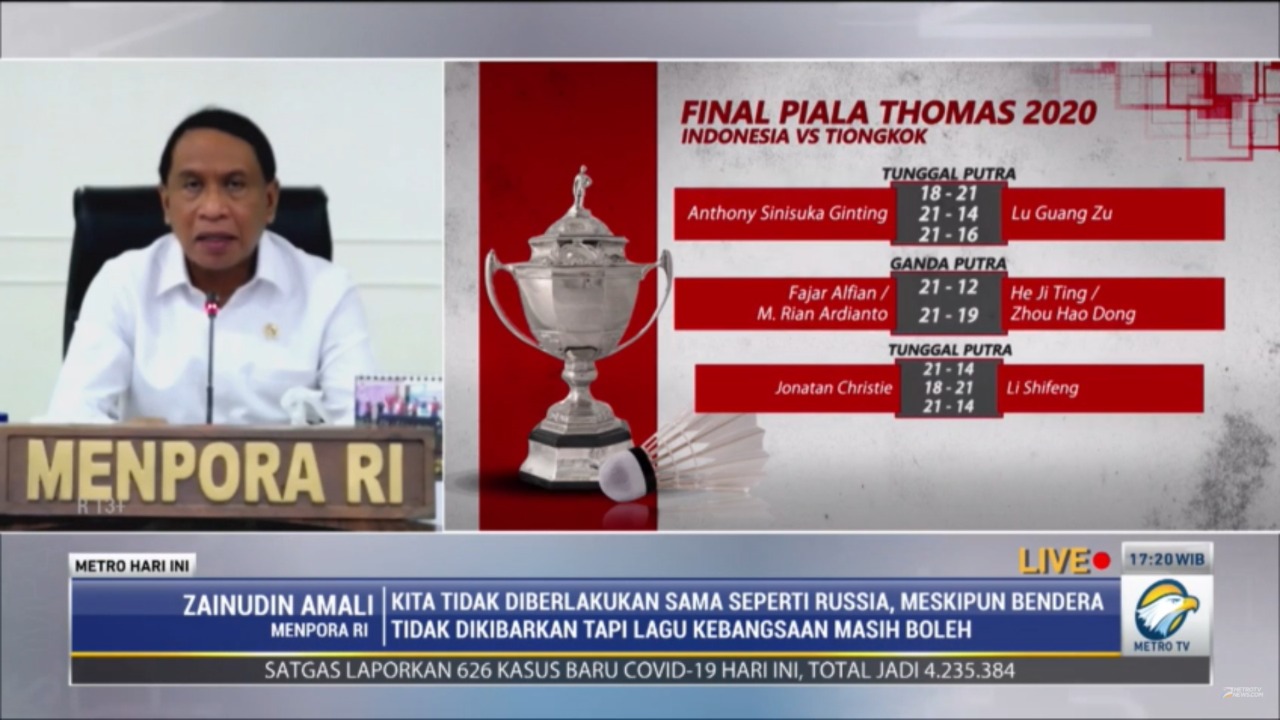 Menpora Amali menyampaikan bahwa sanksi WADA terhadap LADI berdampak pada seluruh aktivitas olahraga secara internasional. Namun Menpora Amali yakin tim akan segera bergerak cepat untuk menyelsaikan masalah ini.(foto:bagus/kemenpora.go.id)