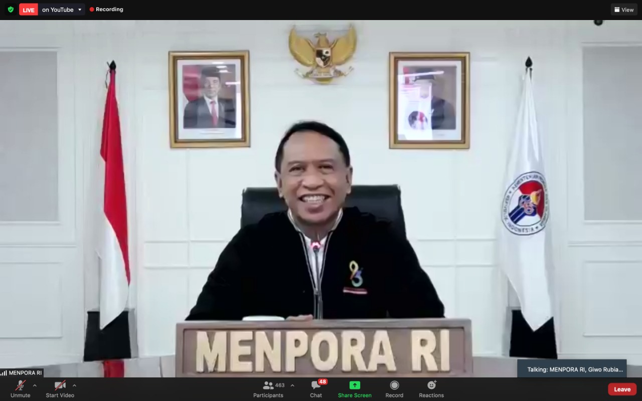 Menteri Pemuda dan Olahraga Republik Indonesia (Menpora RI), Zainudin Amali menjadi keynote speaker sekaligus membuka secara resmi webinar peringatan Hari Sumpah Pemuda Ke-93 Tahun 2021 yang diselenggarakan Kongres Wanita Indonesia bekerjasama dengan Keme