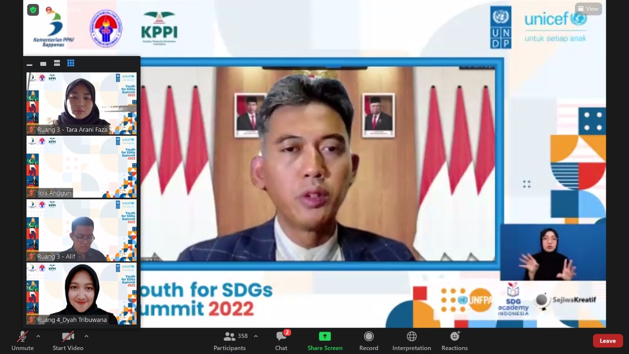 Kementerian Pemuda dan Olahraga Republik Indonesia (Kemenpora RI) mengapresiasi kegiatan Youth for Sustainable Development Goals (SDGs) Summit 2022. Kegiatan tersebut diselenggarakan United Nations Development Programme (UNDP).(foto:dok/deputi2)