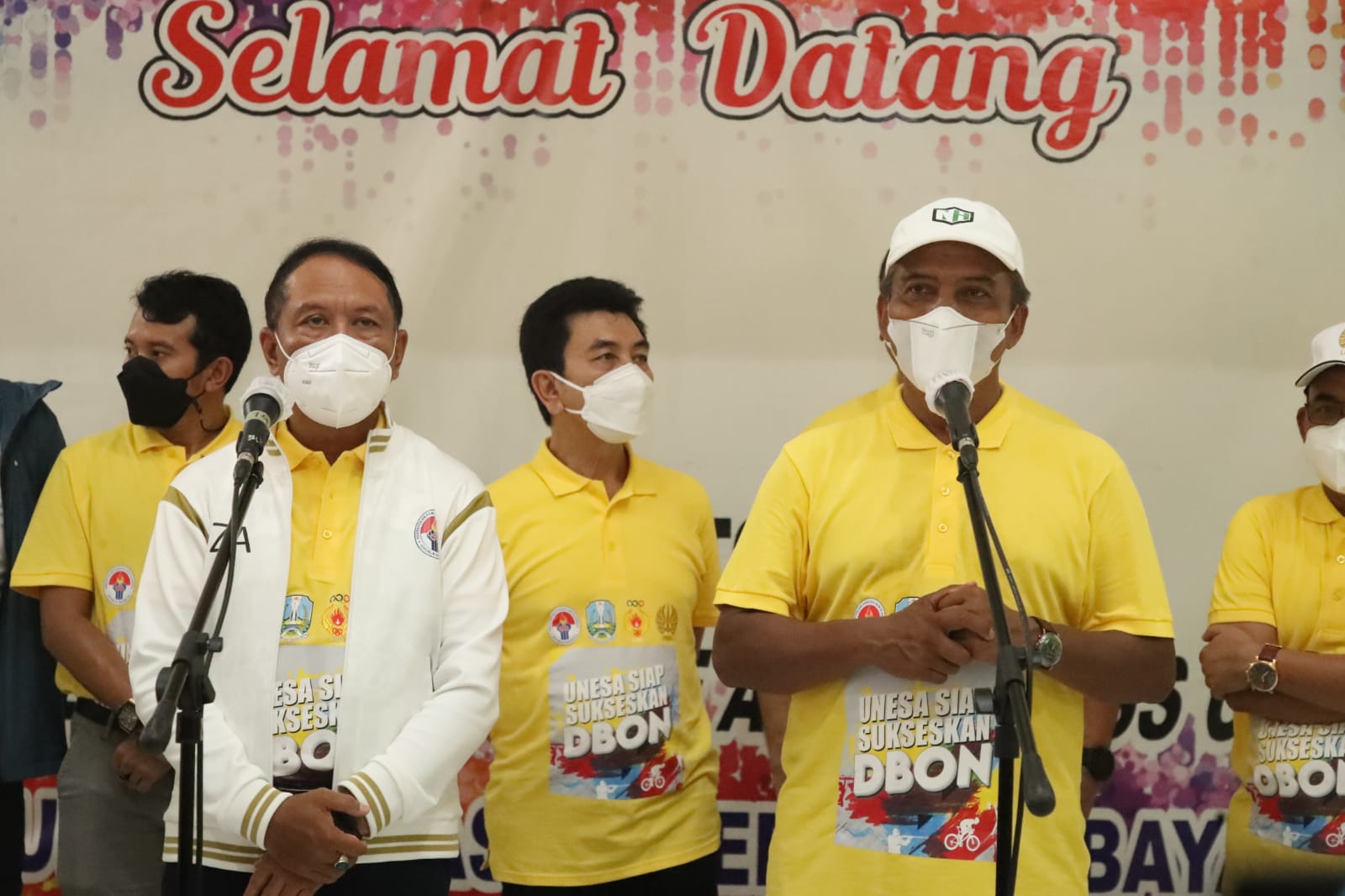 Rektor Universitas Negeri Surabaya (Unesa), Noor Hasan mengucapkan rasa bangga dan berterima kasih kepada Menpora Amali yang selama ini selalu melibatkan perguruan tinggi dalan menyykseskan Perpres No 86 Tahun 2021 tentang Desain Besar Olahraga Nasional (