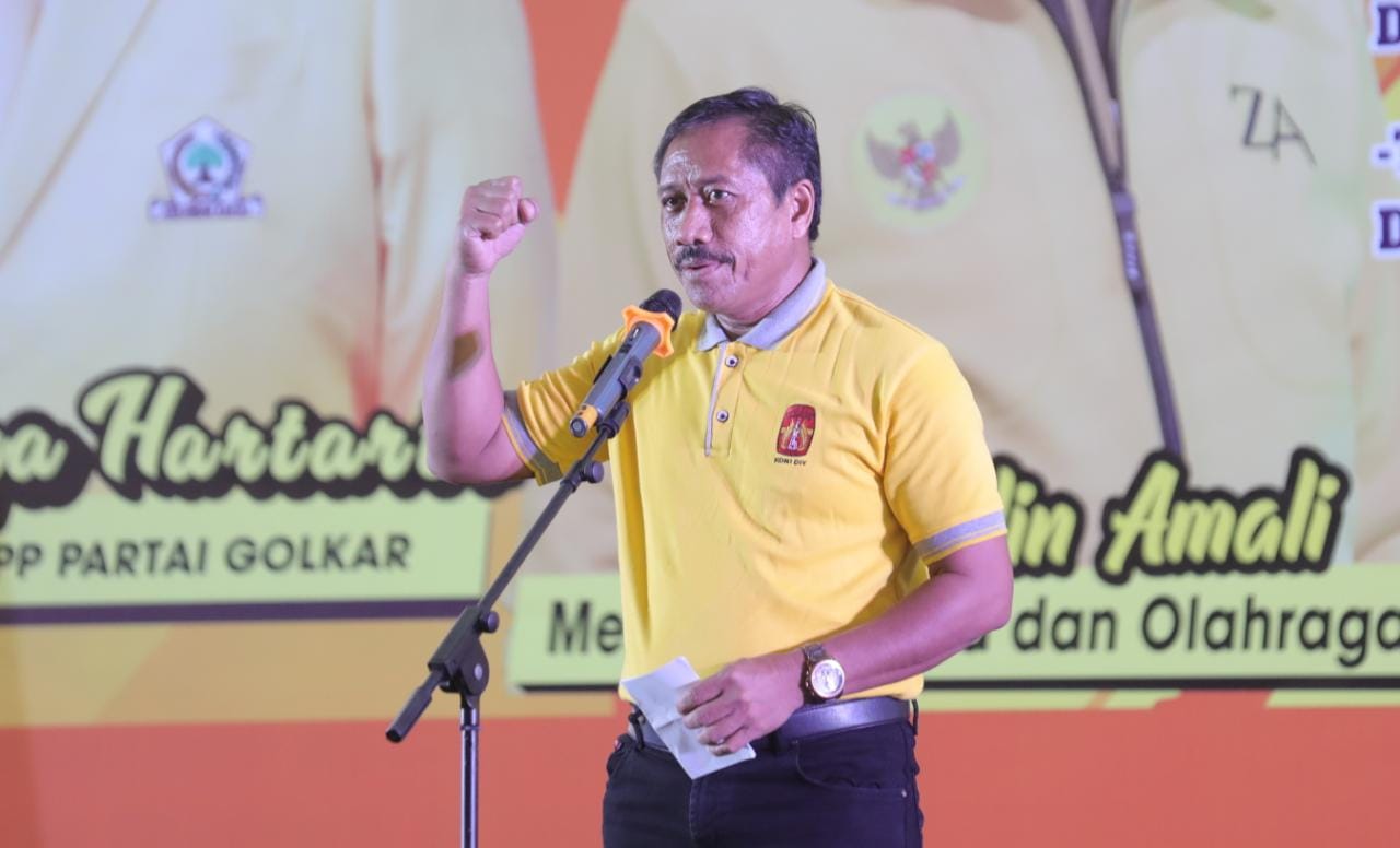 Ketua Umum Komite Olahraga Nasional Indonesia (KONI) DIY Joko Pekik Irianto menyampaikan ucapan terima kasih kepada Menteri Pemuda dan Olahraga (Menpora) Zainudin Amali dengan telah disahkan UU No 11 Tahun 2022 tentang Keolahragaan. (foto:egan/kemenpora.g