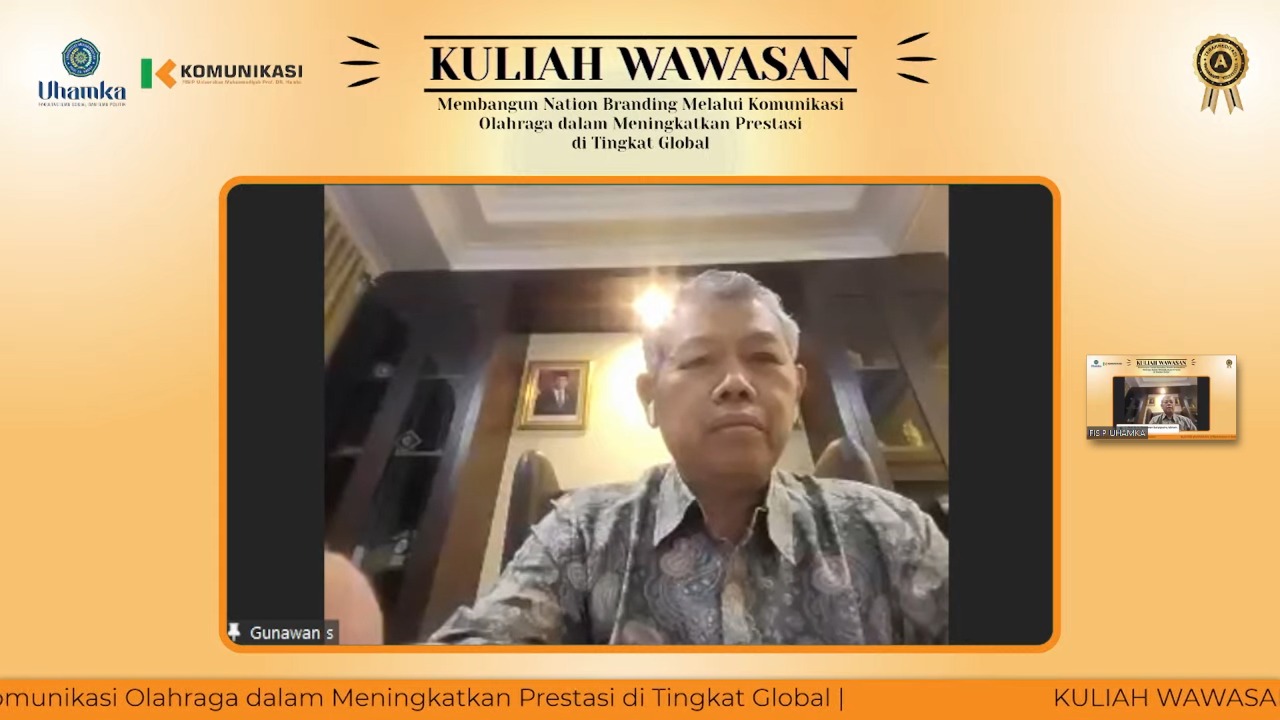 Rektor Universitas Muhammadiyah Prof. DR. Hamka (Uhamka), Gunawan Suryoputro mengucapkan terima kasih kepada Menteri Pemuda dan Olahraga Republik Indonesia (Menpora RI), Zainudin Amali yang sudah hadir sebagai pembicara pada kuliah umum wawasan Uhamka.(fo