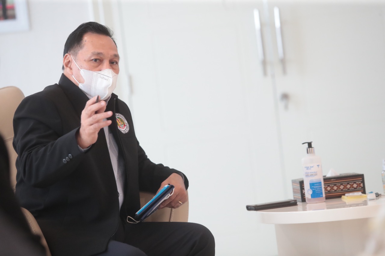 Ketua Harian PB IPSI Beny Gautama sampaikan apresiasi dan ucapan terima kasih kepada Menpora Amali yang terus membantu dan mendukung pencak silat agar bisa dipertandingkan di Olimpiade. (foto:rayki/kemenpora.go.id) 