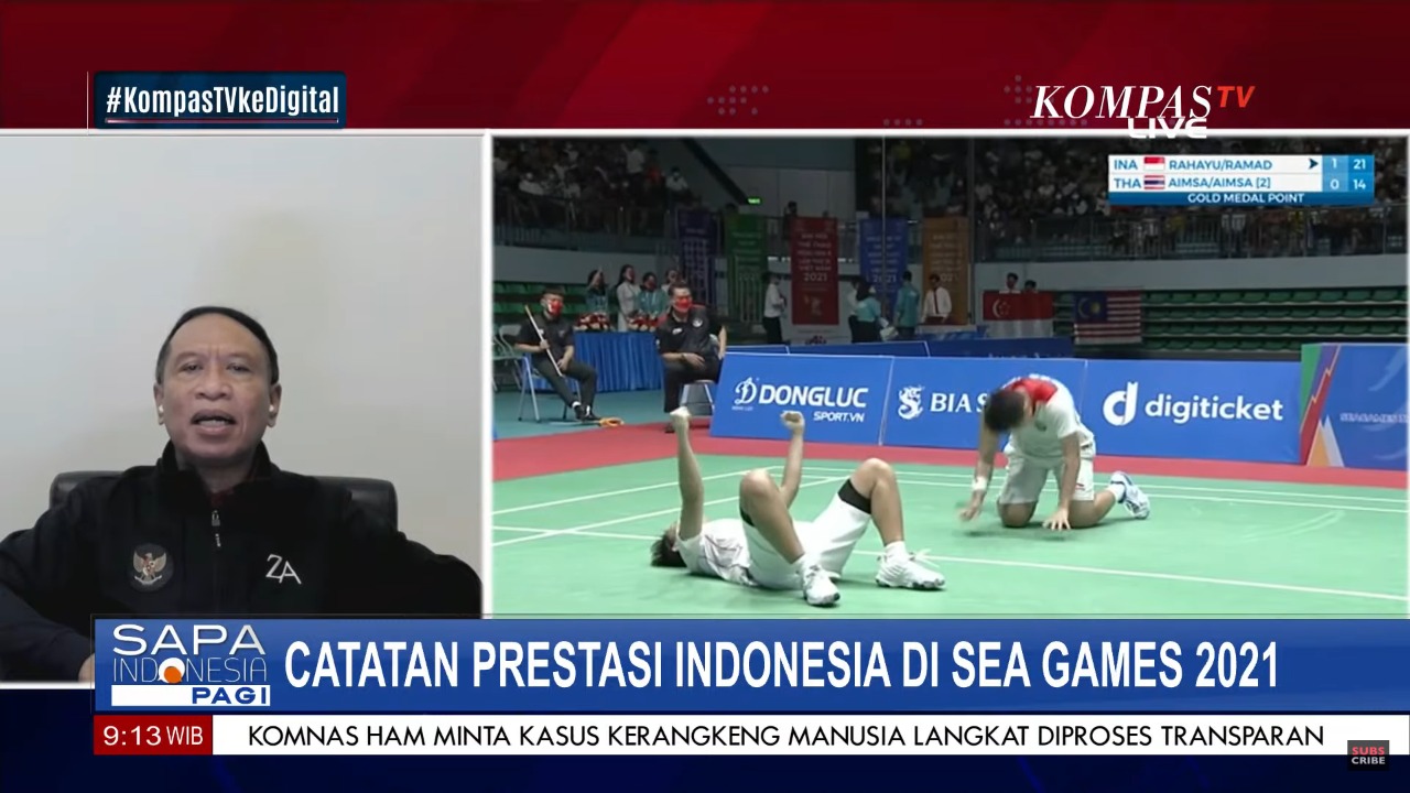 Menteri Pemuda dan Olahraga Republik Indonesia (Menpora RI) Zainudin Amali menyampaikan tentang paradigma baru pengelolaan olahraga nasional berdasarkan Perpres 86/2021 tentang Desain Besar Olahraga Nasional (DBON) termasuk cara pengiriman atlet ke multie