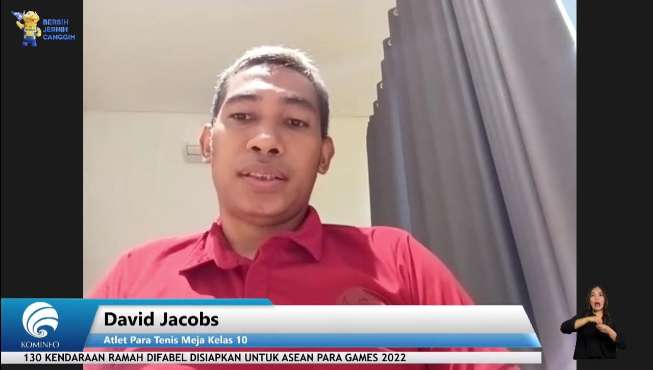 Atlet Para Tenis Meja Kelas 10, Dian David Mickael Jacobs mengungkapkan bahwa dukungan pemerintah sangat luar biasa terhadap atlet difabel atau para games sangat luar biasa. Dukungan tersebut dirasakan David diantaranya saat melakukan pemusatan latihan na