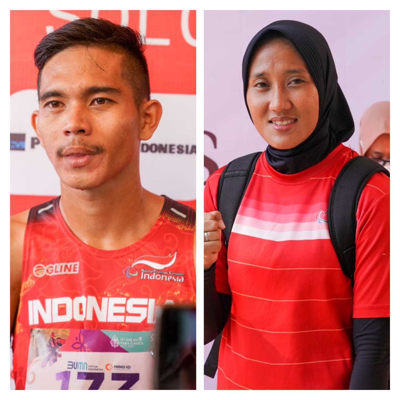Dukungan dan semangat sang istri Putri Aulia ternyata menjadi kunci sukses Nur Ferry Pradana yang berhasil mempersembahkan medali emas untuk Indonesia di nomor 100 M Men T47, di Stadion Manahan Solo, Senin (1/8) pagi. (foto: egan/kemenpora.go.id)