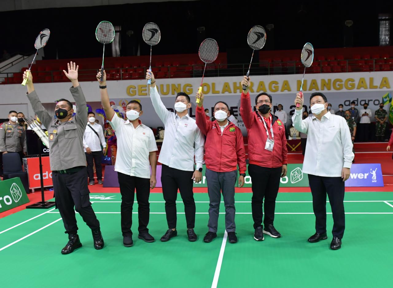 Menteri Pemuda dan Olahraga Republik Indonesia (Menpora RI) Zainudin Amali berharap, dari Kejuaraan Bulutangkis Piala Presiden 2022 akan terjaring talenta atlet muda sebagai penerus tim nasional bulutangkis Indonesia di masa depan. (foto:bagus/kemenpora.g
