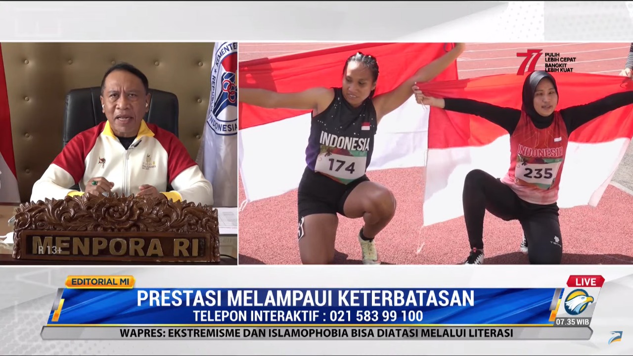 Menteri Pemuda dan Olahraga Republik Indonesia (Menpora RI) Zainudin Amali menyampaikan prestasi membanggakan yang diraih atlet Para Games tanah air di ajang Asean Para Games Solo 2022, merupakan hasil dari perumusan kebijakan-kebijakan yang benar dari De