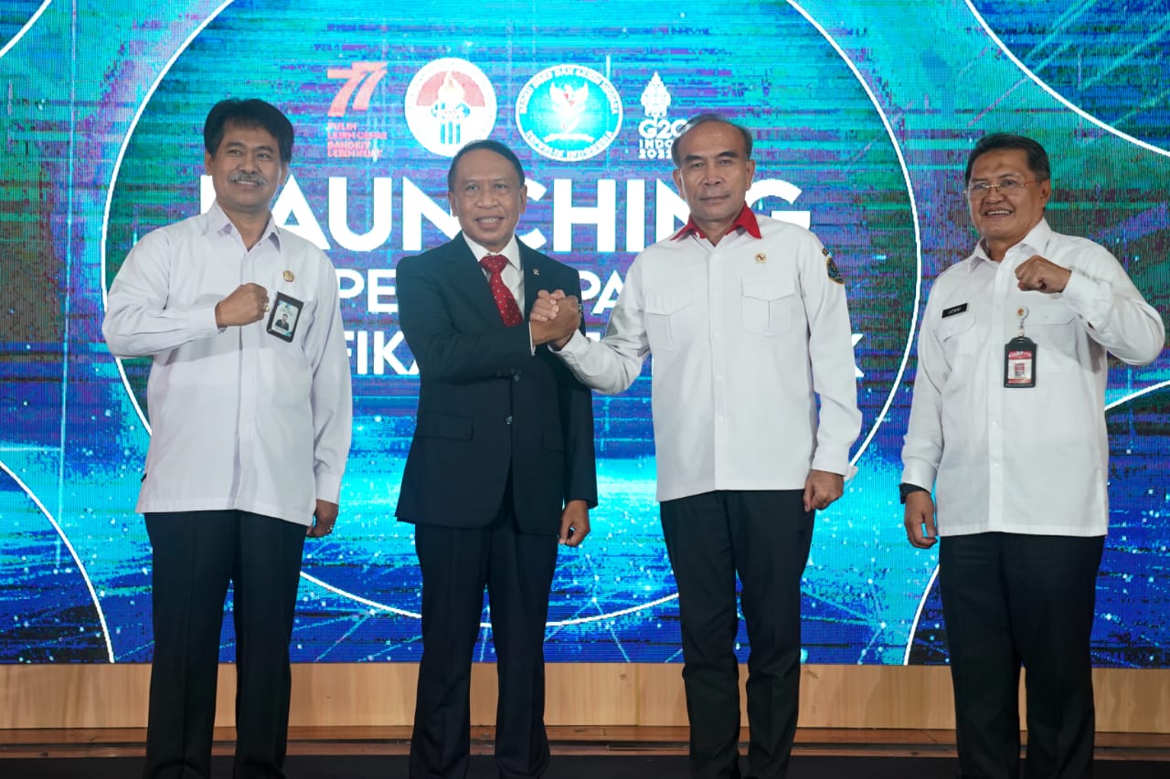 Kementerian Pemuda dan Olahraga Republik Indonesia (Kemenpora RI) dan Badan Siber dan Sandi Negara (BSSN) secara resmi melakukan Launching Penerapan Tanda Tangan Elektronik atau Sertifikat Elektronik di lingkungan Kemenpora.(foto:egan/kemenpora.go.id) 