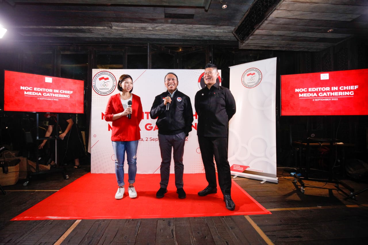 Menteri Pemuda dan Olahraga Republik Indonesia (Menpora RI) Zainudin Amali meminta dukungan media dan para jurnalis untuk mensukseskan Desain Besar Olahraga Nasional (DBON) yang dipayungi Peraturan Presiden (Perpres) N0/86 Tahun 2021.(foto:egan/kemenpora.