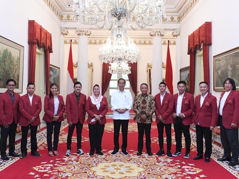 Menpora Amali Mendampingi Presiden Jokowi Terima Pengurus FPTI Laporkan Kesiapan Kejuaraan Dunia Panjat Tebing