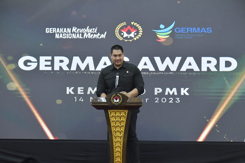 Menteri Pemuda dan Olahraga Republik Indonesia (Menpora RI) Dito Ariotedjo mengapresiasi kementerian dan lembaga pemerintah yang aktif dalam melaukan Gerakan Masyarakat Sehat (Germas). Hal ini disampaikannya dalam penganugerahan Germas Award 2023 Tingkat 