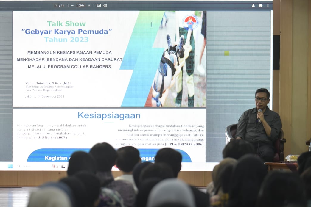 Kementerian Pemuda dan Olahraga Republik Indonesia (Kemenpora RI) turut berkontribusi dalam menciptakan ketangguhan menghadapi bencana melalui bidang kepemudaan. Dalam hal ini Kemenpora melakukan kolaborasi lintas sektor, sebagaimana terungkap pada Talksh