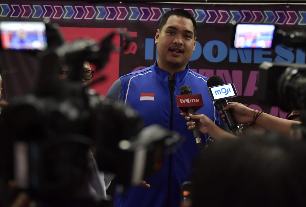 Menteri Pemuda dan Olahraga Republik Indonesia (Menpora RI) Dito Ariotedjo, berharap melalui Festival Gymnastics for All, 1st Indonesia Gymnaestrada Festival 2024, PB Persani memiliki regenerasi atlet yang berprestasi hingga tingkat olimpiade.(foto:bagus/