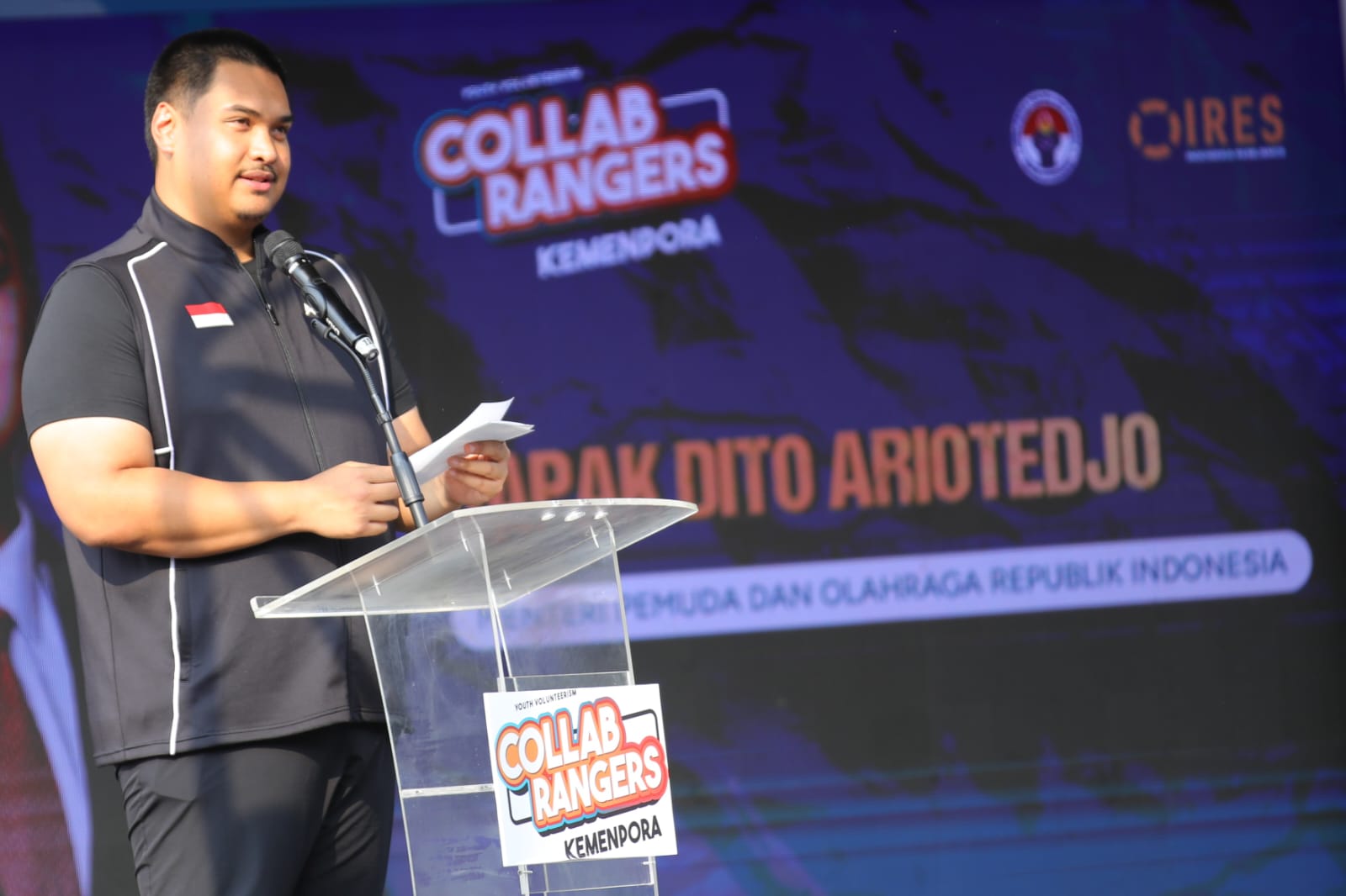 Menteri Pemuda dan Olahraga Republik Indonesia (Menpora RI) Dito Ariotedjo berharap program collab rangers bisa menjadi momentum untuk membangun generasi muda tangguh dan berdaya saing yang siap menyambut Indonesia Emas 2045.(foto:herry/kemenpora.go.id)