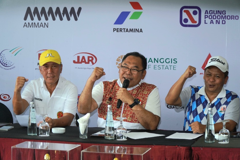 Mewakili Menteri Pemuda dan Olahraga Republik Indonesia (Menpora RI) Dito Ariotedjo, Sekrretaris Deputi Pembudayaan Olahraga Aris Subiyono menghadiri press conference Turnamen The 4th International Junior Menpora-PAGI Emerald Golf Championship 2024, yang 