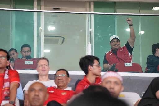 Menteri Pemuda dan Olahraga Republik Indonesia (Menpora RI), Dito Ariotedjo, mengapresiasi Timnas Indonesia U-23 yang berhasil melaju ke final Piala AFF 2025. Garuda Muda melangkah ke partai puncak usai membungkam Thailand lewat adu penalti.(foto:raiky/ke