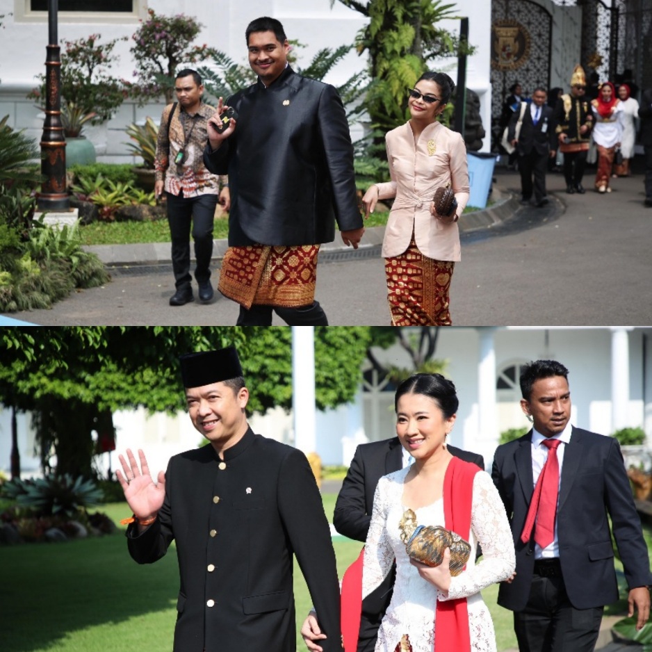 Menteri Pemuda dan Olahraga Republik Indonesia (Menpora RI) Dito Ariotedjo didampingi istri Niena Kirana Ario Bimo Nandito dan Wamenpora Taufik didampingi Istri Ami Gumelar Taufik Hidayat, mengikuti Upacara Detik-Detik Proklamasi Kemerdekaan Republik Indo