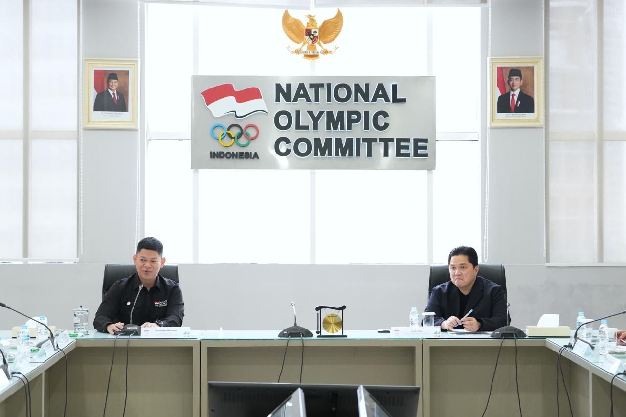Menpora Erick Rapat Bersama NOC, Bahas Persiapan Indonesia di Multievent Dunia