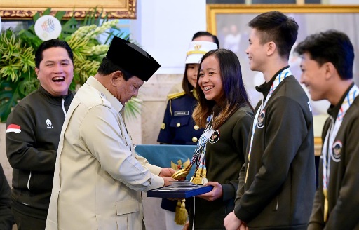 Presiden RI Prabowo Subianto menyebut prestasi para atlet di SEA Games Ke-33 Tahun 2025 di Thailand tak terlepas dari peran para ketua umum (ketum) cabang olahraga. (foto: istimewa)