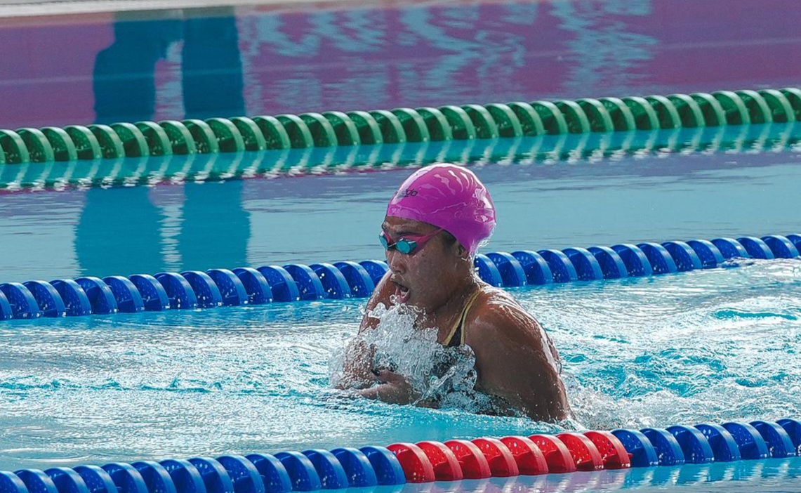 Atlet para renang putri Indonesia Harsanto Mutiara Cantik berhasil memecahkan rekor sekaligus merebut medali emas ASEAN Para Games 2025 Thailand.(foto:Andre/kemenpora.go.id)