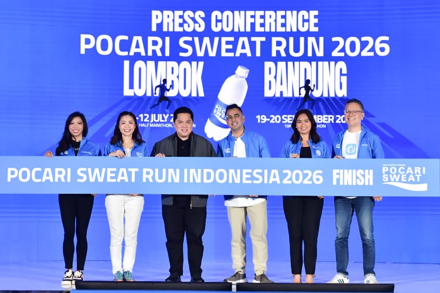 Menpora Erick hadiri Konferensi Pers Pocari Sweat Run 2026 di Gedung Sasono Utomo Taman TMII Jakarta Timur, Kamis (22/1) siang.(foto:bagus/kemenpora.go.id)