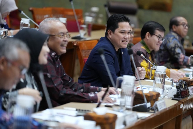 Menpora Erick Thohir menyampaikan 28 agenda besar Kemenpora tahun 2026 pada rapat dengan Komisi X DPR RI di Gedung Nusantara I Jakarta, selasa (27/1) siang.