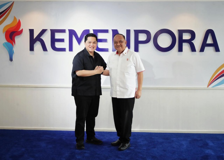 Menpora RI Erick Thohir menyambut baik wacana provinsi penyangga dalam penyelenggaraan PON 2028 di Nusa Tenggara Timur (NTT) dan Nusa Tenggara Barat (NTB).(foto:raiky/kemenpora.go.id)