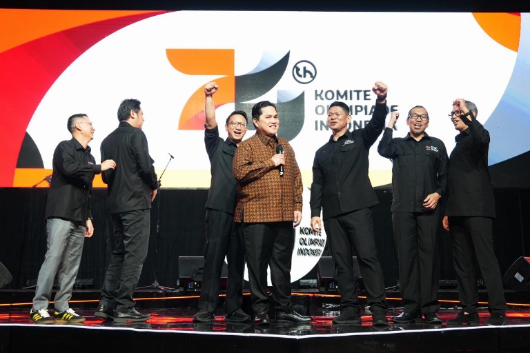 Menteri Pemuda dan Olahraga Republik Indonesia (Menpora RI), Erick Thohir, menghadiri perayaan ulang tahun ke-74 Komite Olimpiade Indonesia (NOC Indonesia) di Ritz Carlton Jakarta, Rabu (11/3). (foto: raiky/kemenpora.go.id)