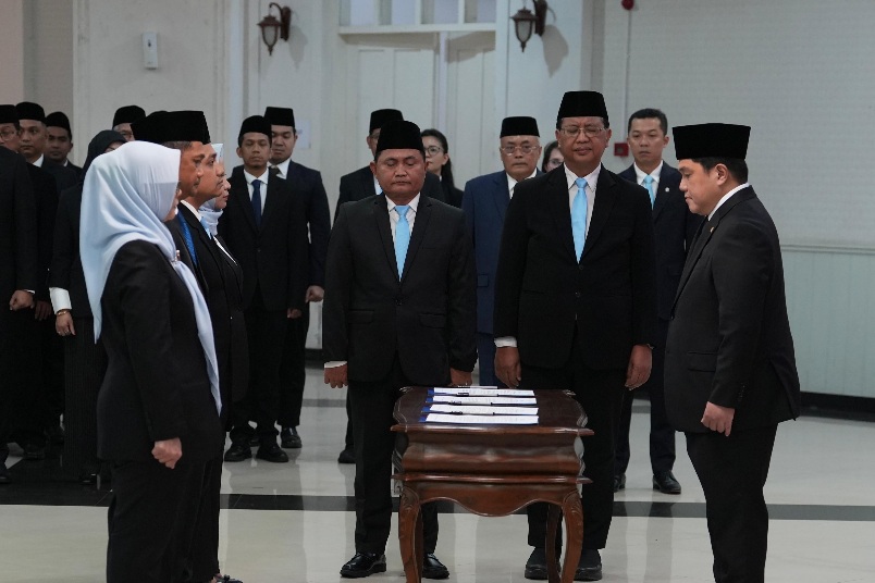 Menpora RI Erick Thohir secara resmi melantik Pejabat Pimpinan Tinggi Pratama dan Pejabat Administrator di Auditorium Wisma Menpora, Jakarta, Rabu (1/4).(foto:Gilang/kemenpora.go.id)
