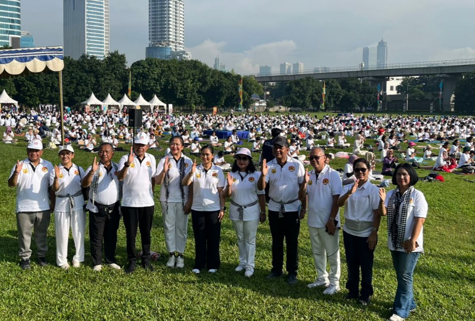 Kemenpora RI)l memberikan apresiasi terhadap penyelenggaraan Saka Yoga Festival 2026 di Lapangan Bola Aldiron, Pancoran, Jakarta Selatan, Sabtu (11/4).(foto: istimewa)