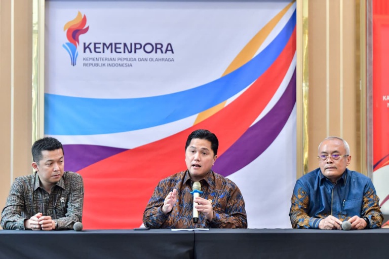 Kemenpora RI di bawah kepemimpinan Menteri Pemuda dan Olahraga RI (Menpora) Erick Thohir yang berhasil mencatatkan capaian positif, dengan masuk dalam daftar lima besar dari 10 kementrian dengan kinerja terbaik. (foto:andre/kemenpora.go.id)