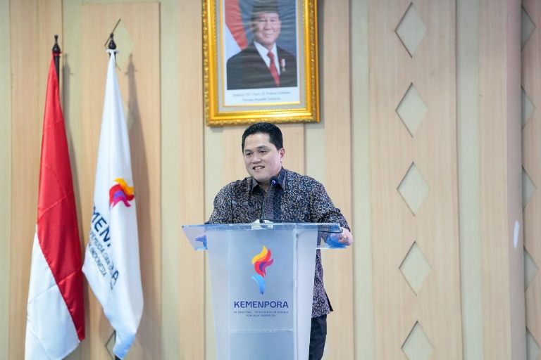Menpora RI Erick Thohir, menyambut baik peningkatan kapasitas sumber daya manusia (SDM) melalui program beasiswa keolahragaan.(foto:Andre/kemenpora.go.id)