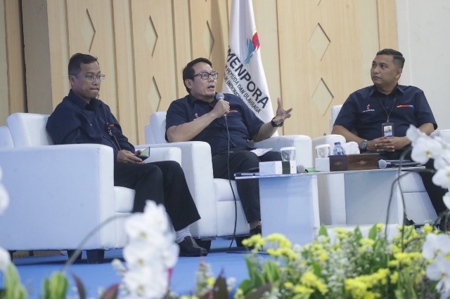Kementerian Pemuda dan Olahraga Kemenpora RI melakukan kegiatan Penguatan Kompetensi ASN untuk Mewujudkan Transformasi Tata Kelola yang Akuntabel dan SDM Unggul di Auditorium Wisma Kemenpora Rabu (29/4). (foto: raiky/kemenpora.go.id)