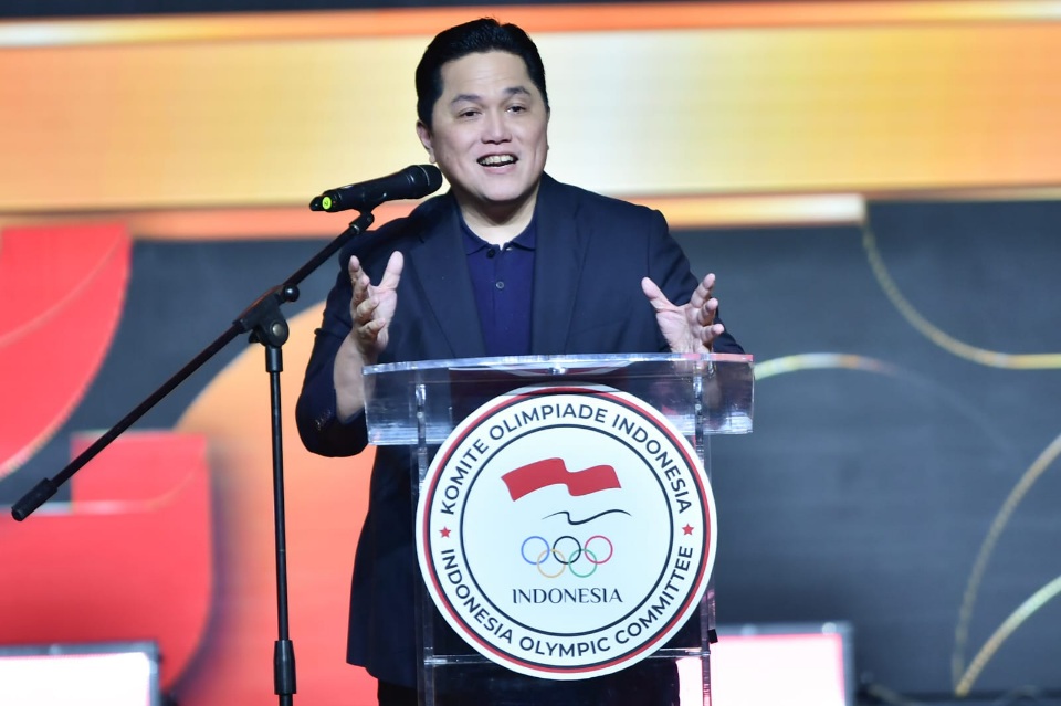 Menpora RI Erick Thohir memastikan kepada stakeholder olahraga Indonesia untuk tidak meragukan komitmen Presiden Prabowo Subianto terhadap olahraga nasional. (foto:bagus/kemenpora.go.id)