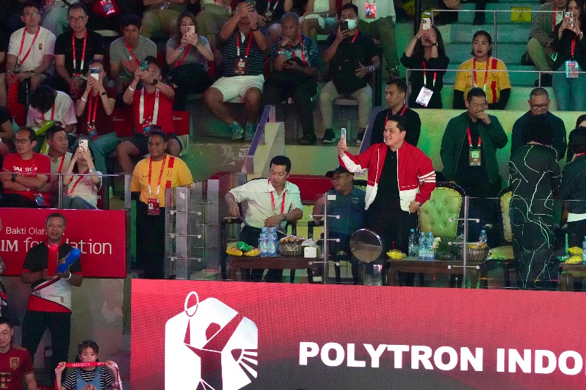 Menteri Pemuda dan Olahraga Republik Indonesia (Menpora RI), Erick Thohir, menyaksikan pertandingan semifinal Indonesia Open 2026 di Istora Senayan, Jakarta, Sabtu (6/6). (foto:Gilang/kemenpora.go.id)