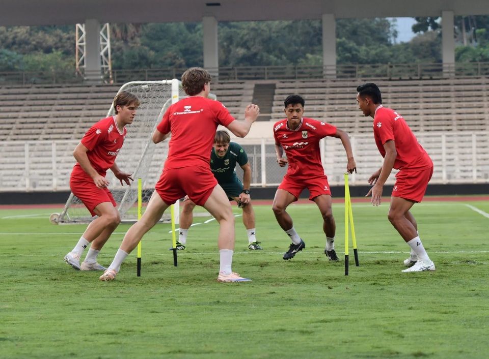 Persiapan matang dilakukan Timnas Indonesia jelang laga kedua FIFA Matchday 2026 lawan Mozambik di Stadion Utama Gelora Bung Karno, Jakarta, pada Selasa (9/6) besok. (foto:bagus/kemenpora.go.id)