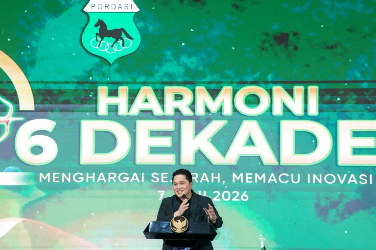 Menpora RI Erick Thohir hadir meresmikan Kantor Pusat Pengurus Pusat (PP) Persatuan Olahraga Berkuda Seluruh Indonesia (Pordasi) di kawasan Jakarta International Equestrian Park, Jakarta Timur, Minggu (7/6) sore.(foto:Andre/kemenpora.go.id)