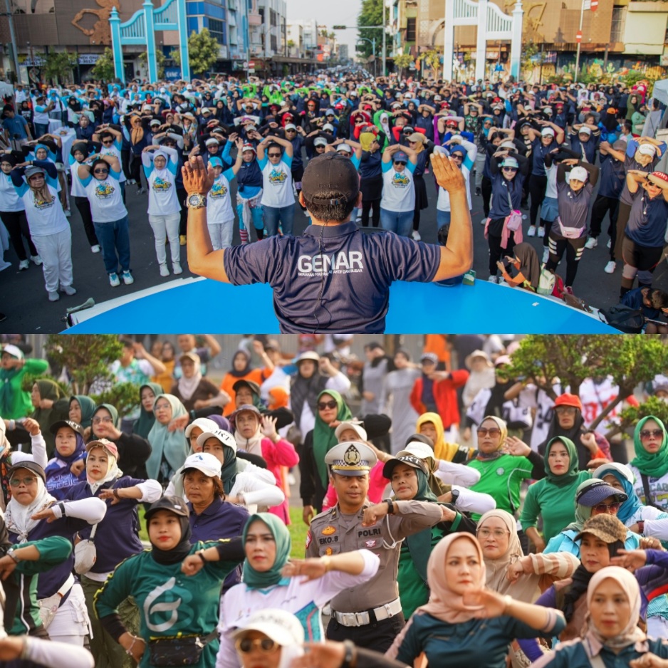 Puluhan ribu masyarakat antusias mengikuti rangkaian kegiatan Car Free Day (CFD) Gerakan Masyarakat Aktif dan Bugar (GEMAR) yang digelar Kemenpora RI pada Minggu (21/6) di dua daerah yaitu Kota Solo dan Kabupaten Bandung. (dok/deputi2)