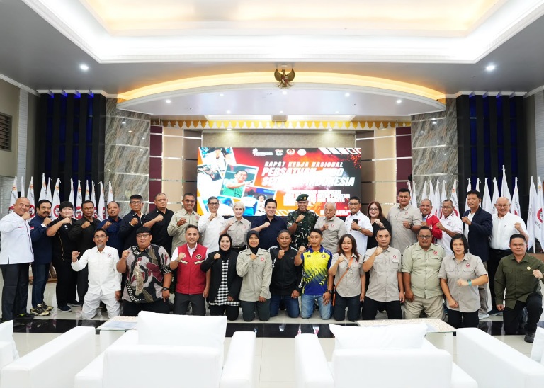 Menpora RI Erick Thohir menghadiri pembukaan Rakernas Persatuan Judo Seluruh Indonesia (PJSI) tahun 2026 di Aula Prakasa Mako Divisi Infanteri 1 Kostrad Cilodong, Depok, Jawa Barat (Jabar), Senin (29/6) pagi.(foto:raiky/kemenpora.go.id)