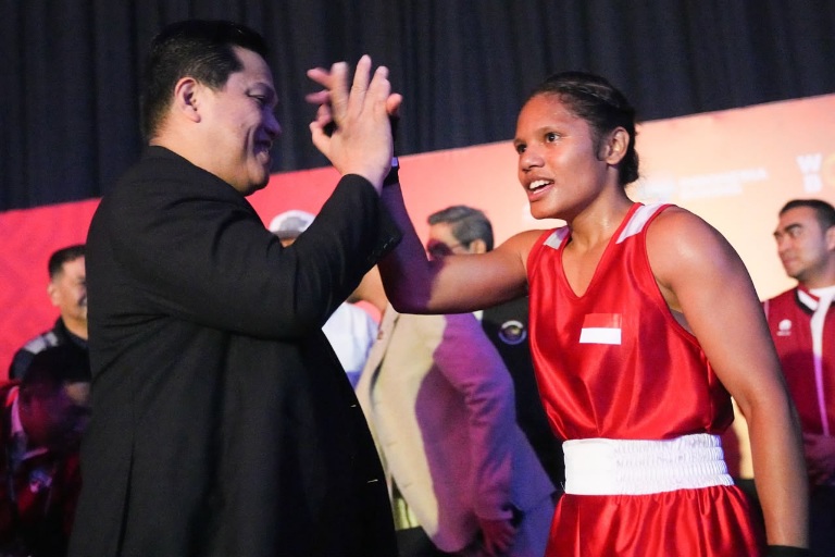 Menpora RI Erick Thohir secara resmi membuka Asian Boxing U19 dan U23 Championship 2026 di Basket Hall Gelora Bung Karno (GBK), Senayan, Minggu (5/7).(foto:istimewa)