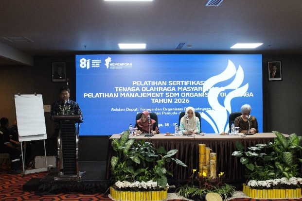 Kemenpora RI menggelar pelatihan peningkatan profesionalitas tata kelola dan kapasitas kinerja manajemen SDM organisasi pembudayaan olahraga di Hotel Aria Centre, Surabaya, Jawa Timur, Jumat (18/7).(foto:gia/kemenpora.go.id)