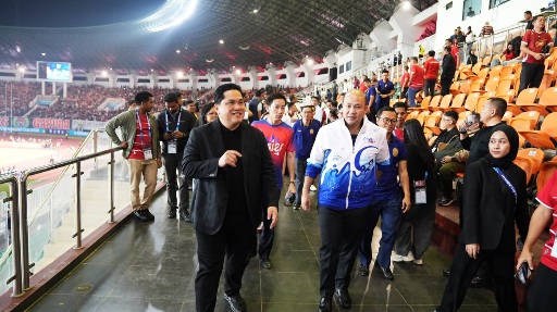 Laga pertama Tim Nasional (Timnas) Sepak Bola Putra Senior Indonesia dalam ajang Piala AFF 2026 atau ASEAN Hyundai Cup 2026 di Stadion Gelora Pakansari, Kabupaten Bogor, Senin (27/7) malam. (foto:raiky/kemenpora.go.id)